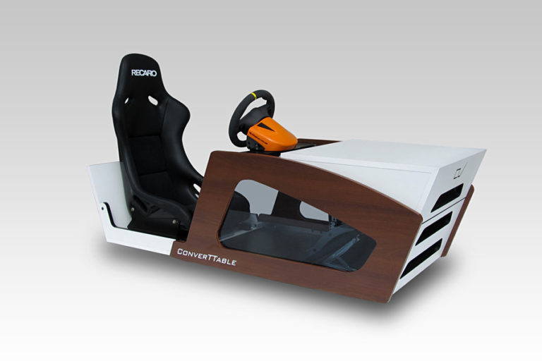 ConverTTable coffee table turns into a racing cockpit