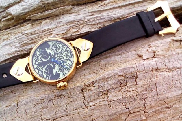 Wristlet Handmade Bronze Mechanical Watch