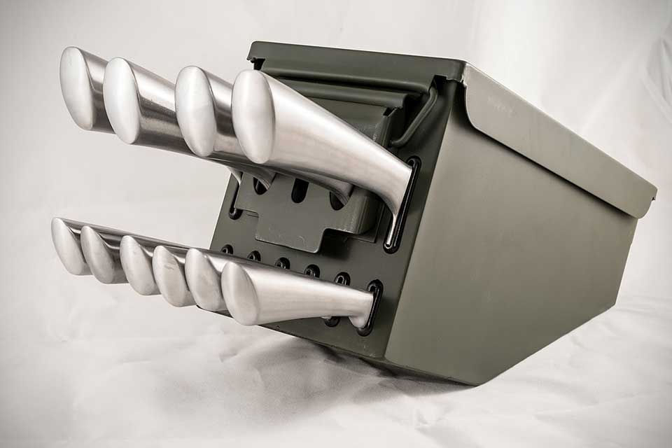Ammo Box Knife Block Cutlery Set Now, That's A Military Cut