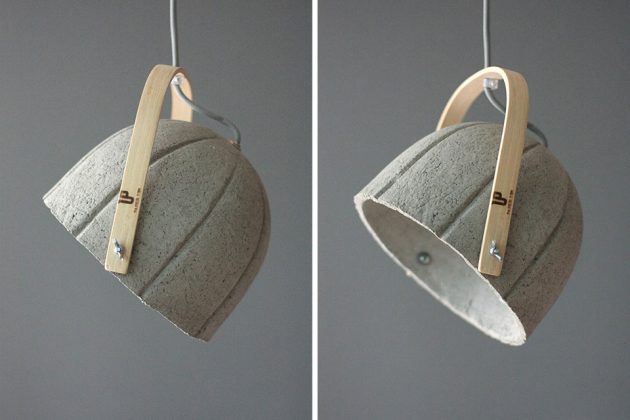 Paper Concrete Composite Dome Lamp