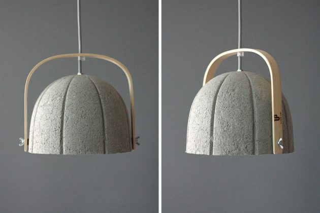 Paper Concrete Composite Dome Lamp