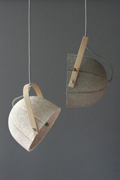 Paper Concrete Composite Dome Lamp