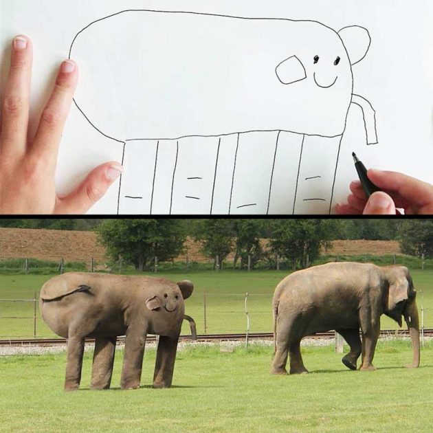 Real-life Interpretations of 6 Y.O. Drawings