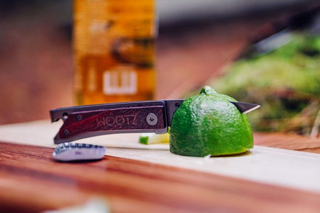 Wootz EDC Pocket Knife with Bottle Opener