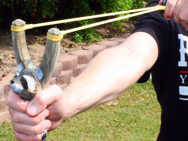 Nature Launchers Hand-carved Wooden Slingshot