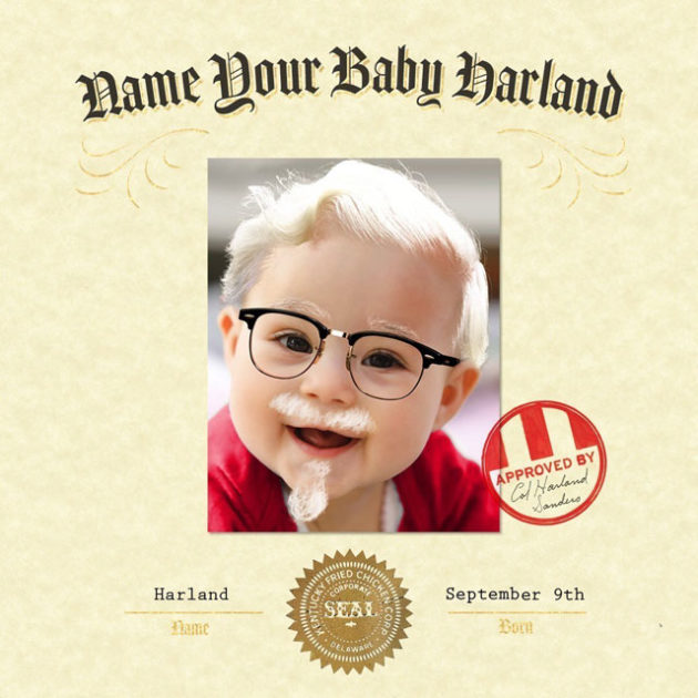 KFC Name Your Baby Harland