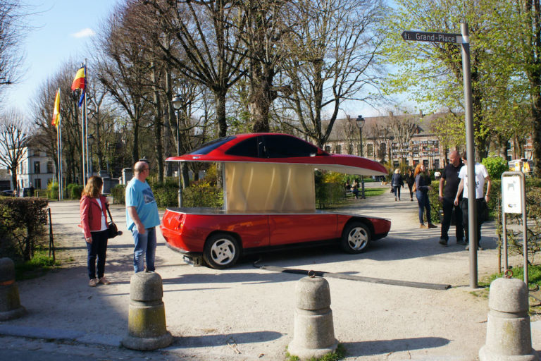 French Artist Cut A Fiat Coupe Into Two, Turn It Into A Mobile Chip Shop