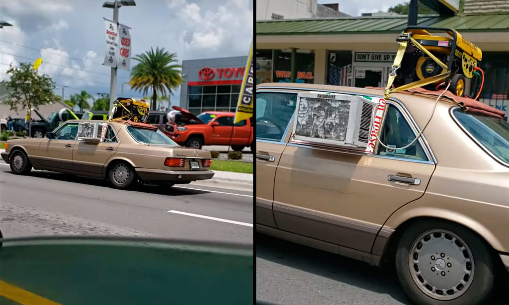 Car No AirCon? No Problem. Just Mount A Window A/C Unit And A