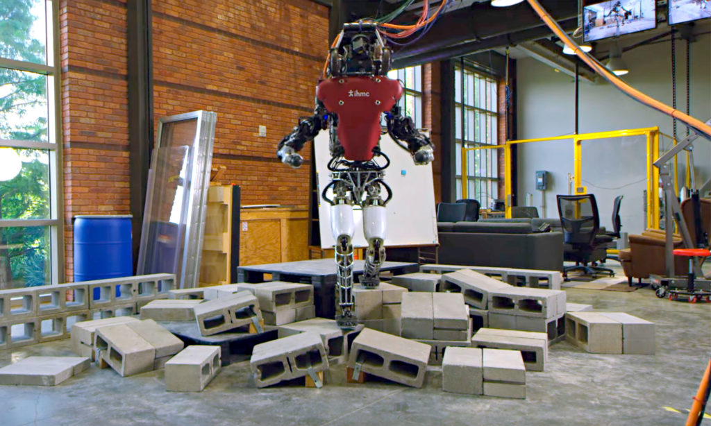 IHMC Robots Walking Over Rough Terrain
