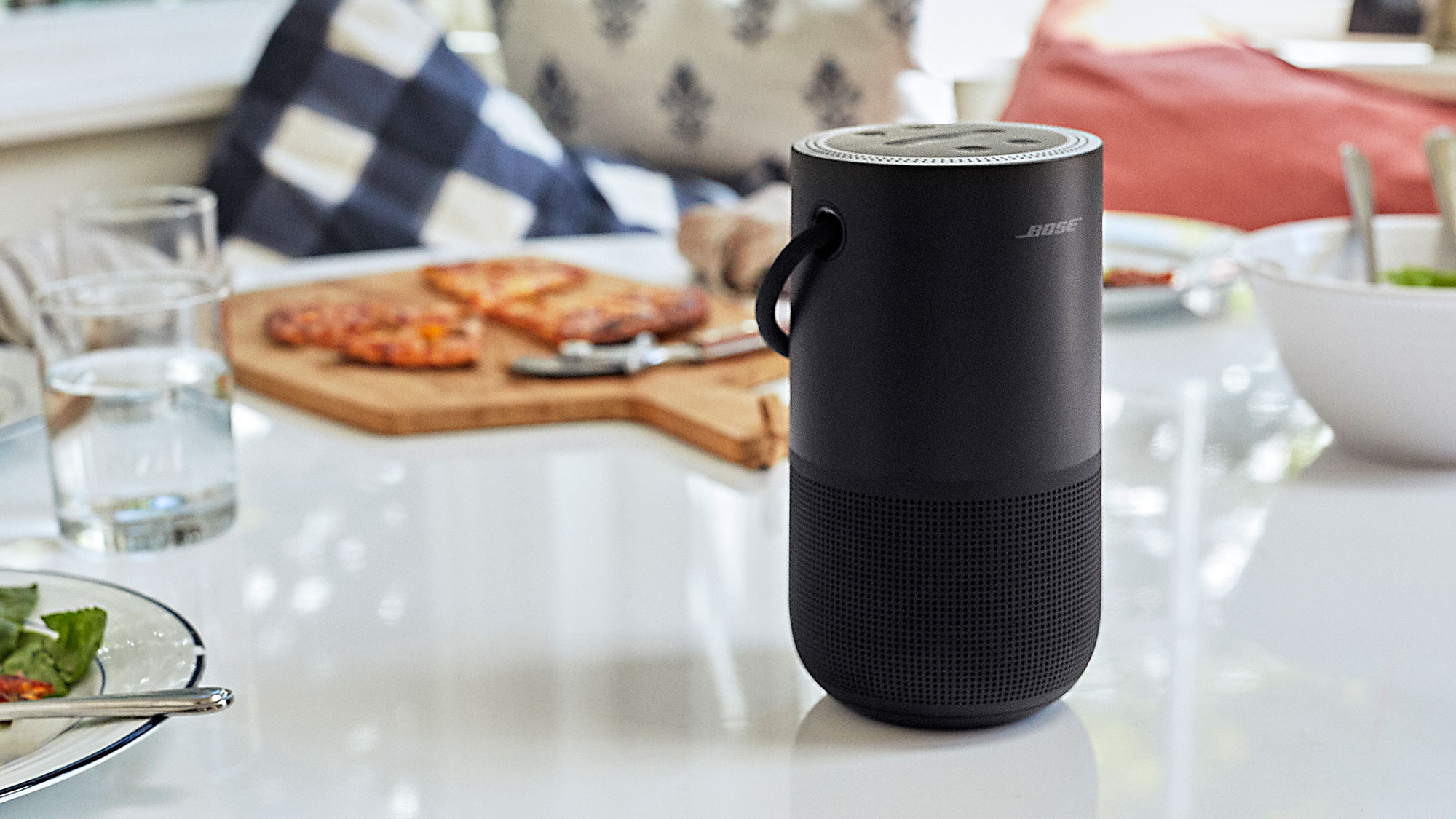 Custodia Protettiva In Silicone Per Bose Portable Home Speaker | Con Cinturino A Mano, Nero