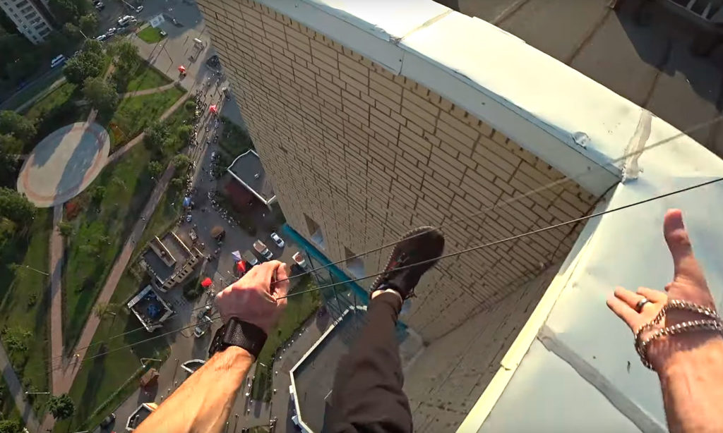 Parkour Runner Saved By Electric Wires