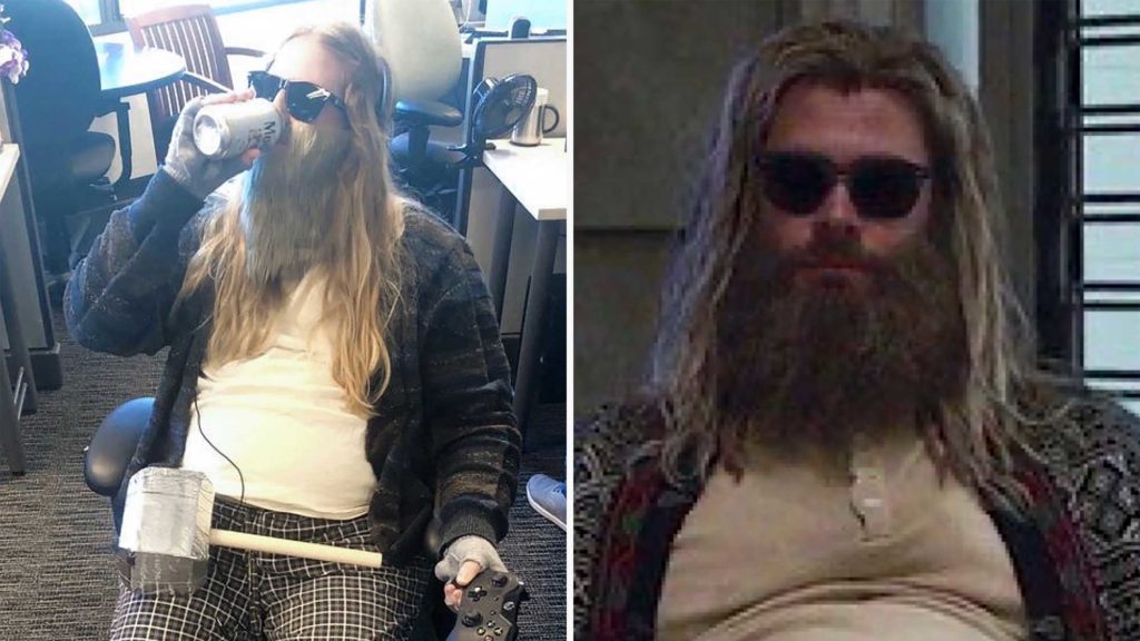 Pregnant Lady Fat Thor for Halloween