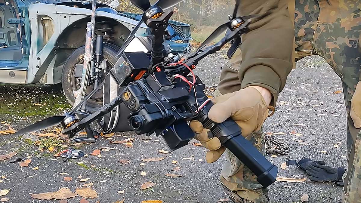 Airsoft Assault Drone Armed With FullAuto Glock G18C It’s Cheating