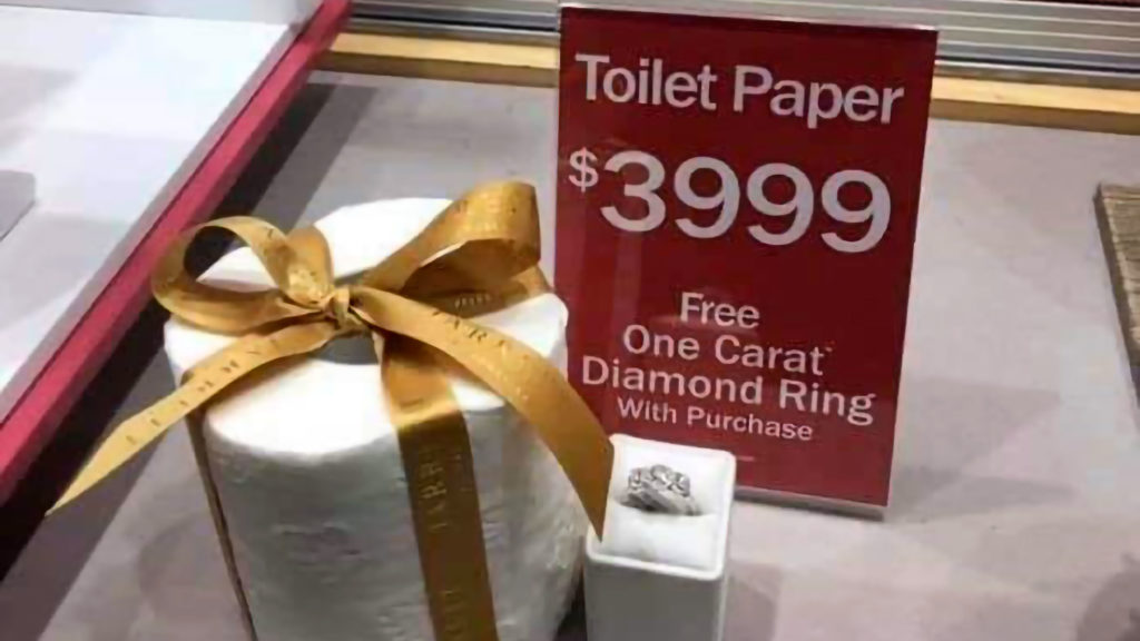 Jared Jewelers Las Vegas $4000 Toilet Paper