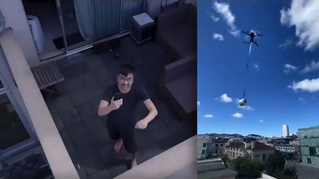 Man Delivered Toilet Paper To Friend With A Drone