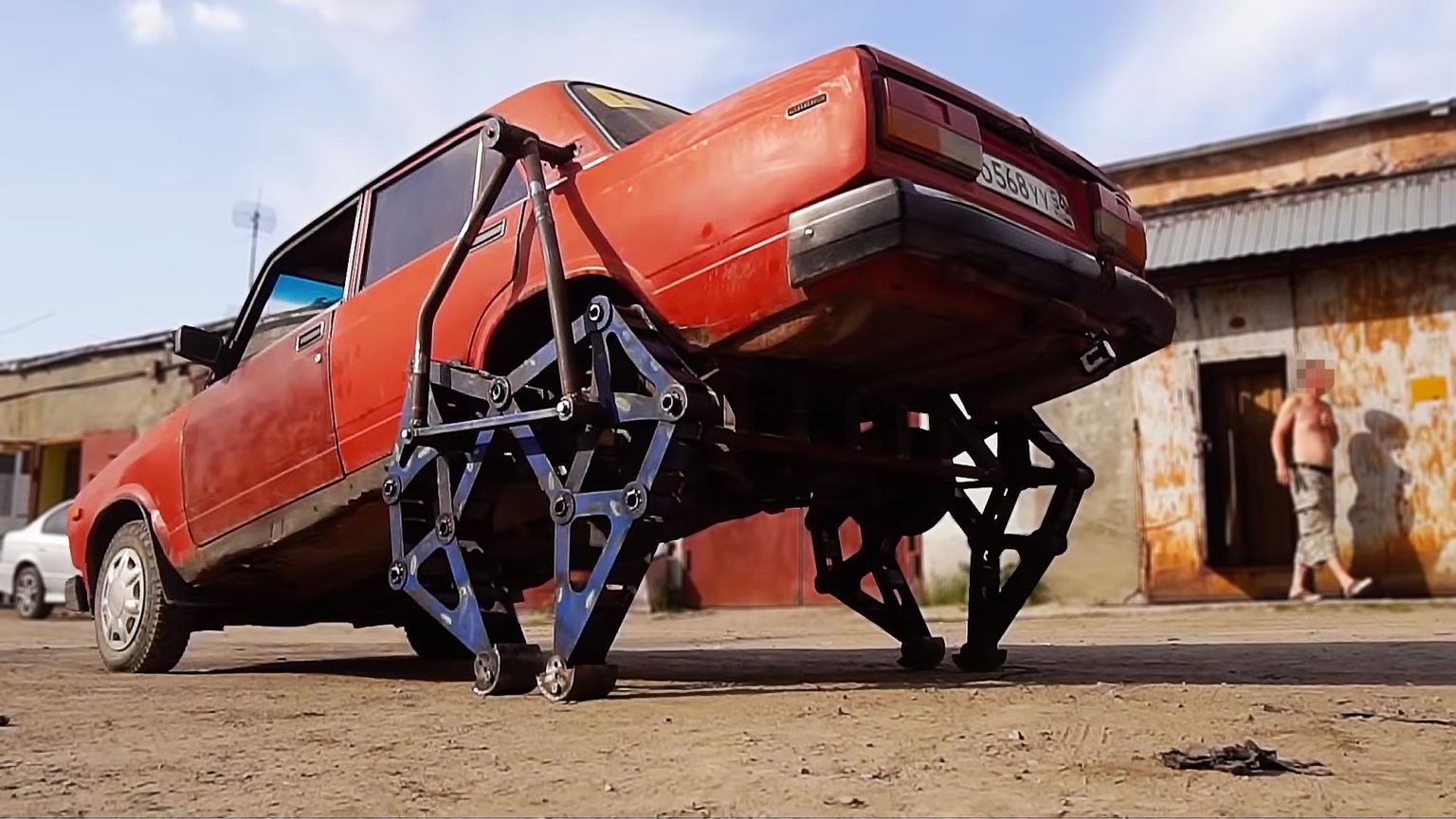 A Custom Workshop In Russian Custom A Lada With Rear “Hind Legs” And It ...