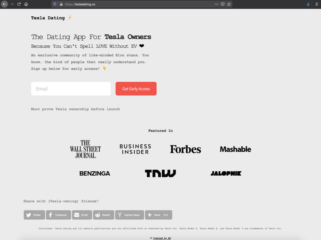 Tesla Dating App by Ajitpal Grewal