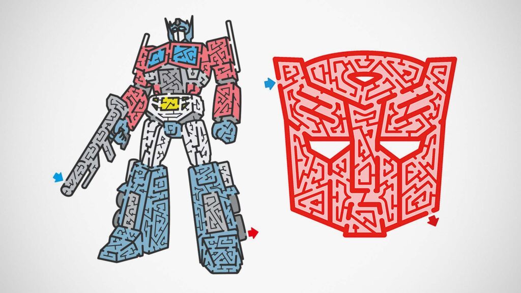 Free Transformers-themed Maze by Meiro Yoshikawa