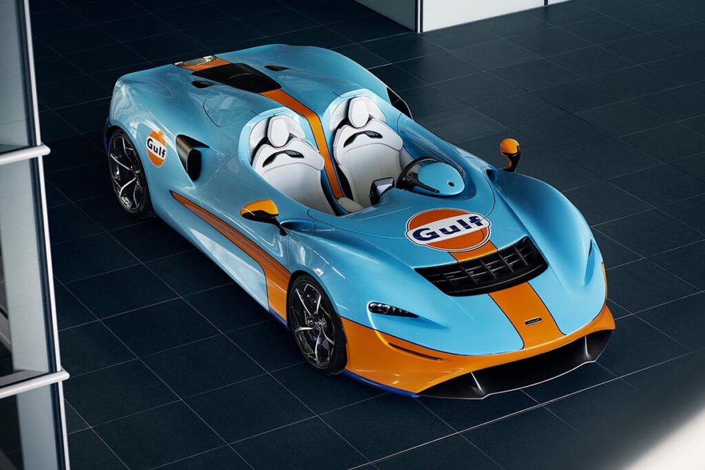 McLaren Elva Supercar in Gulf Oil Colors