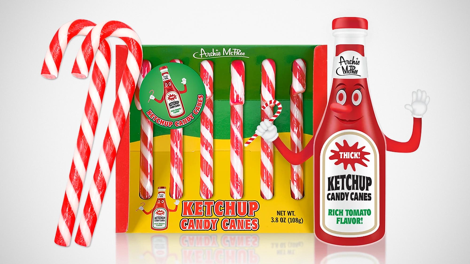 Archie McPhee Ketchup Flavored Candy Canes