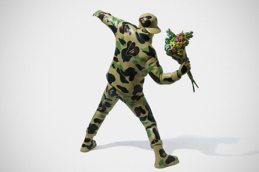 BAPE x Brandalism Banksy Flower Bomber Vinyl Figure