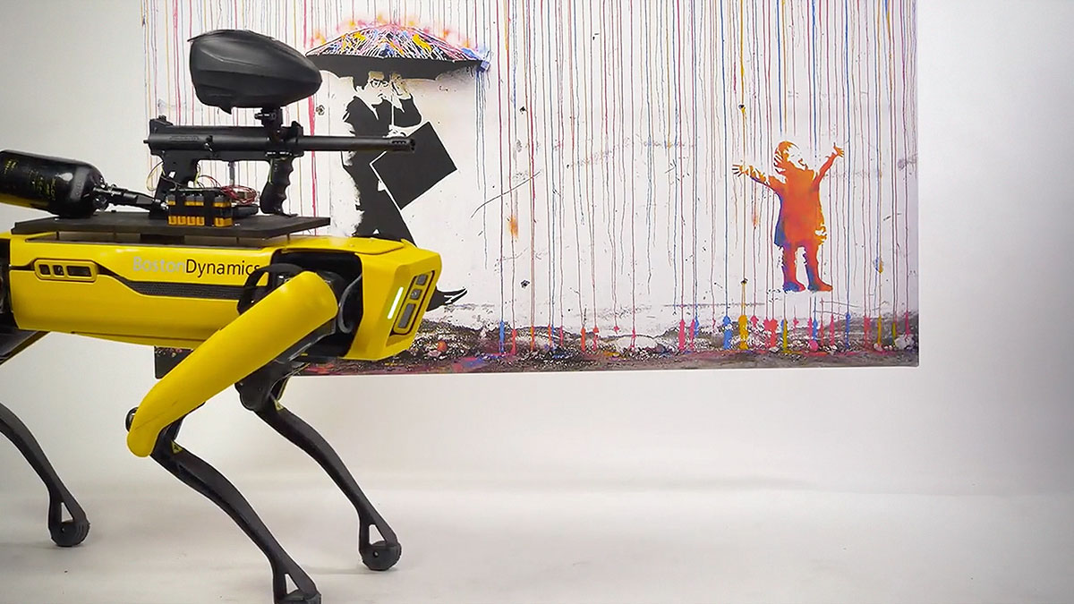 Rage Against Art, In The Name Of Art Spot Robot Dog Armed With
