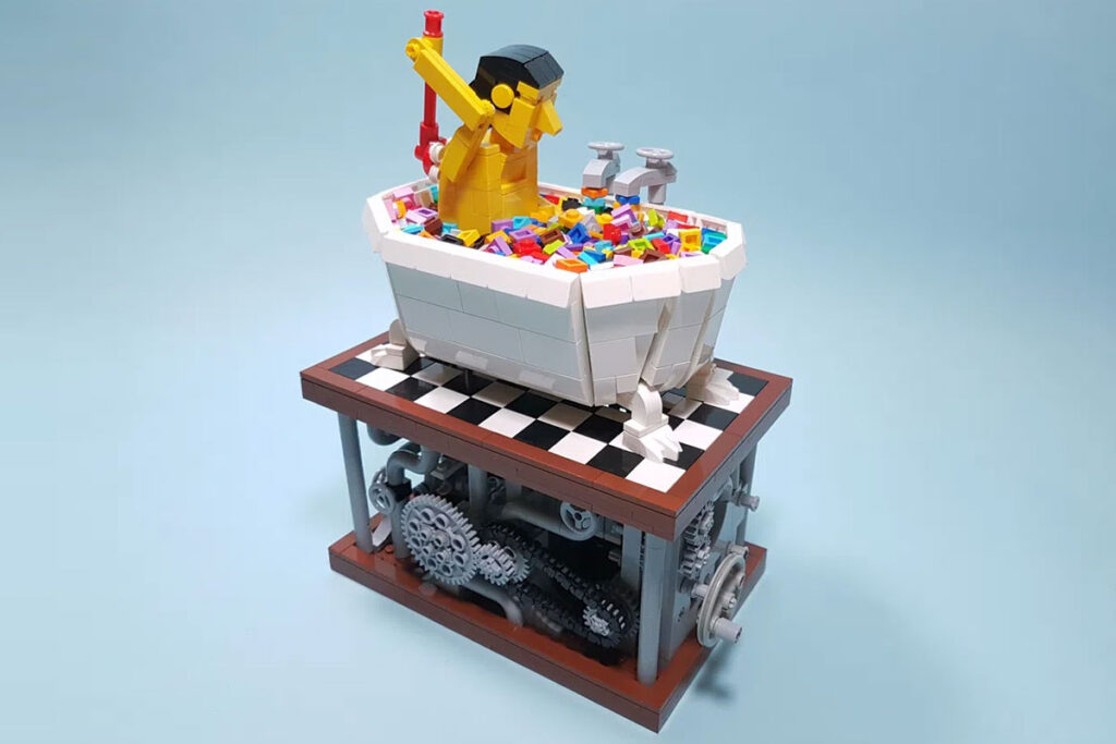 Bath Time LEGO Kinetic Art Sculpture by TonyFlow76