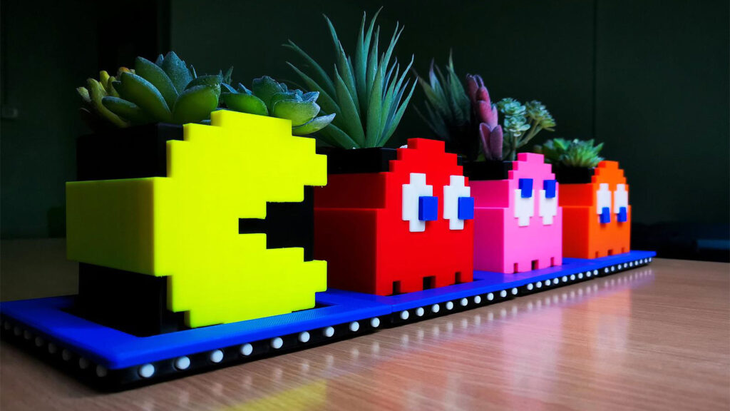 Pac-Man and Ghosts Planter Set Etsy