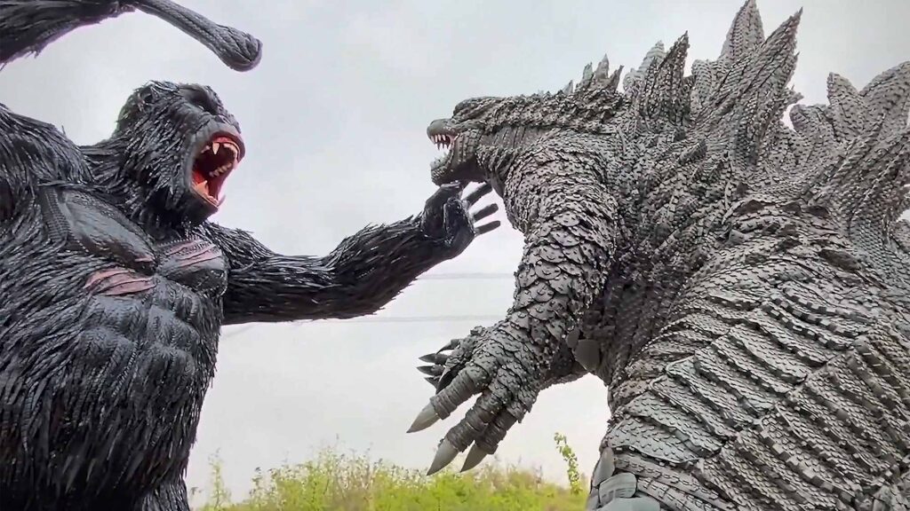 Godzilla Sculpture Made From Discarded Tires