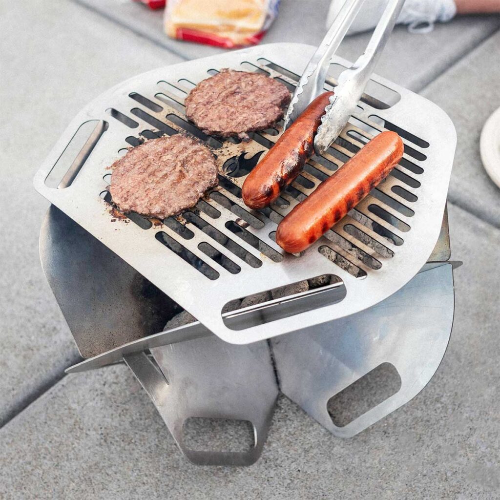 Fireflower Spark Is A Go Anywhere, Flatpacked Firepit And Grill Combo