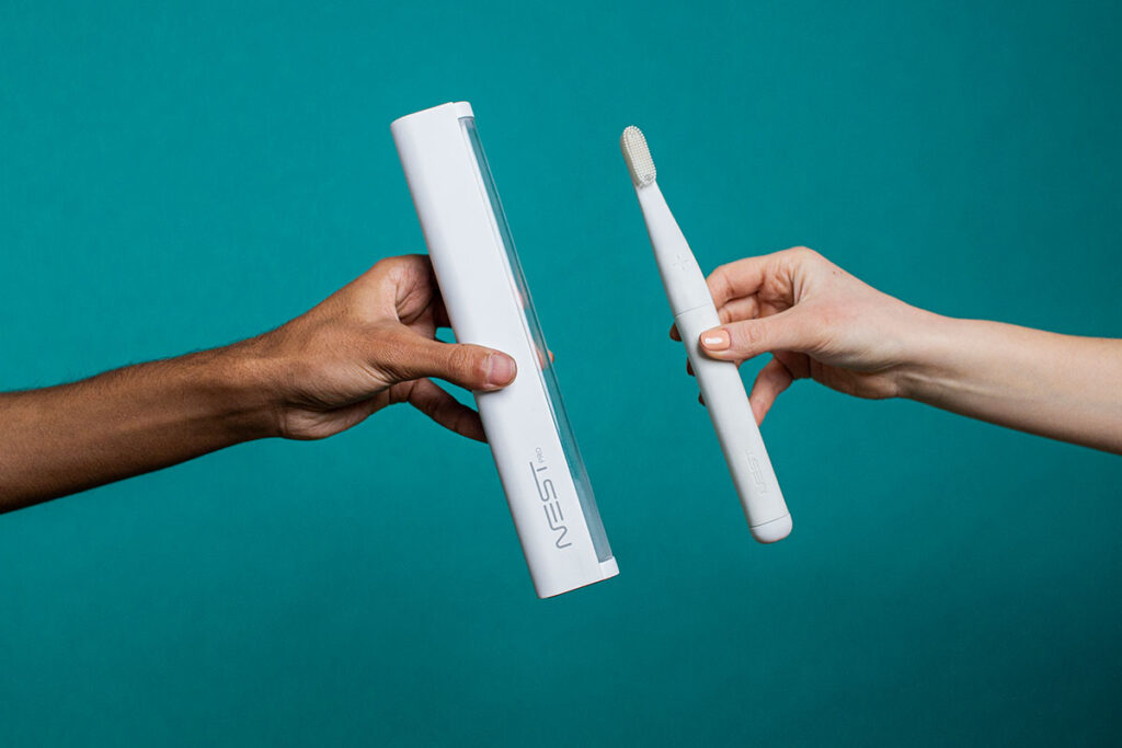 Self-dispensing UV-C Toothbrush by Nest Brush