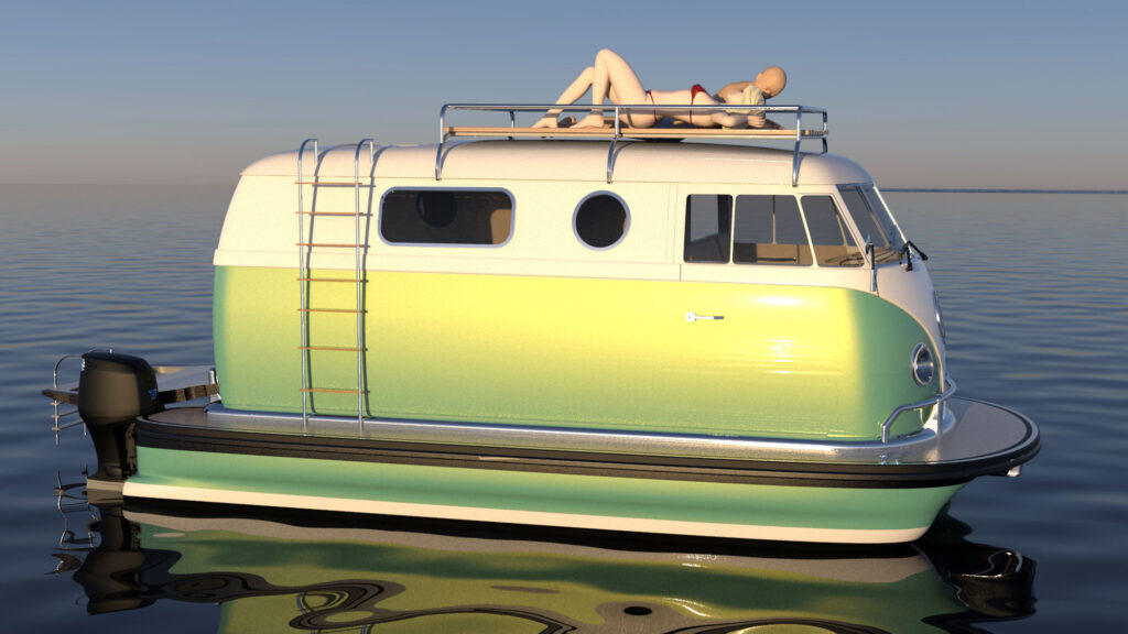 Floating Motors Classic Turned Into Boats