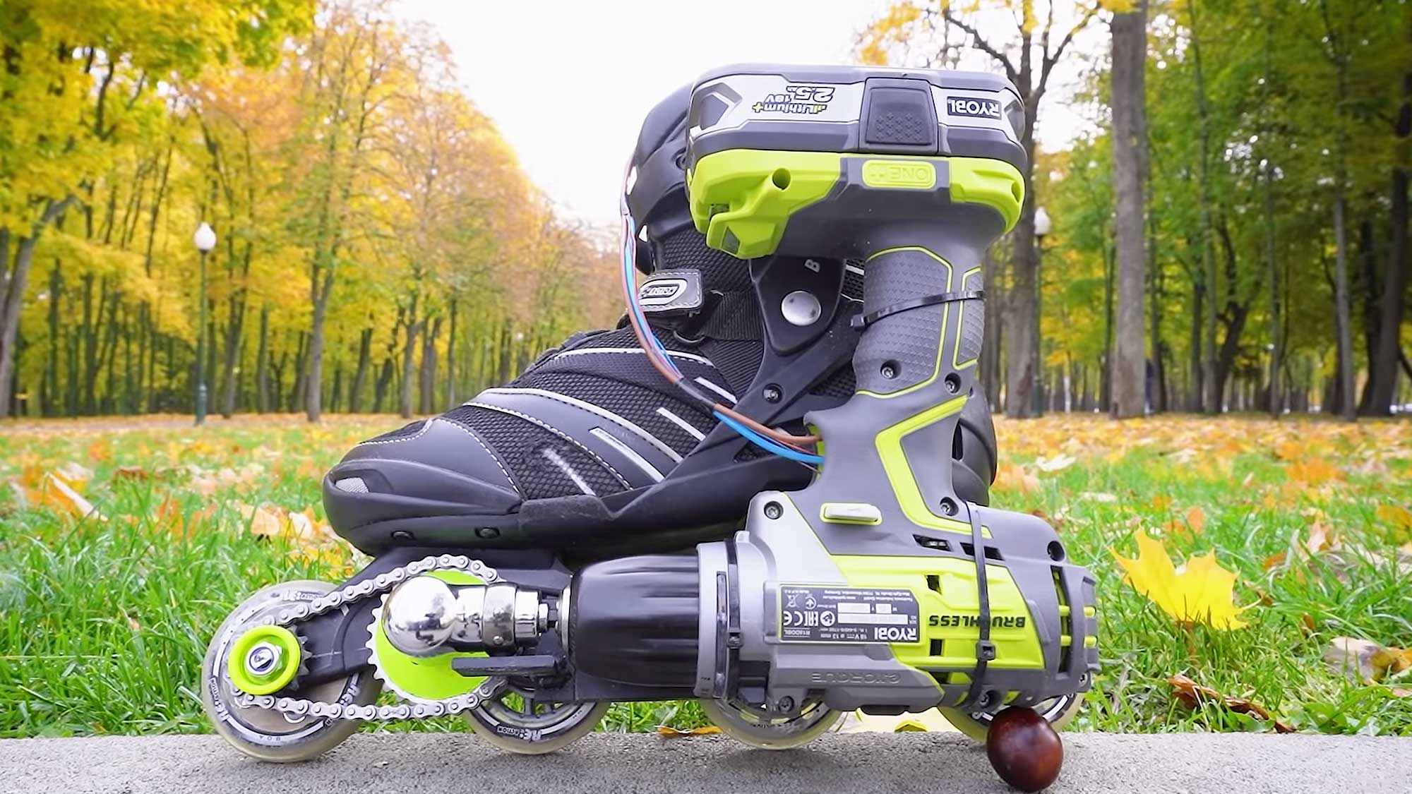 Power Drill-powered Inline Skates by The Q