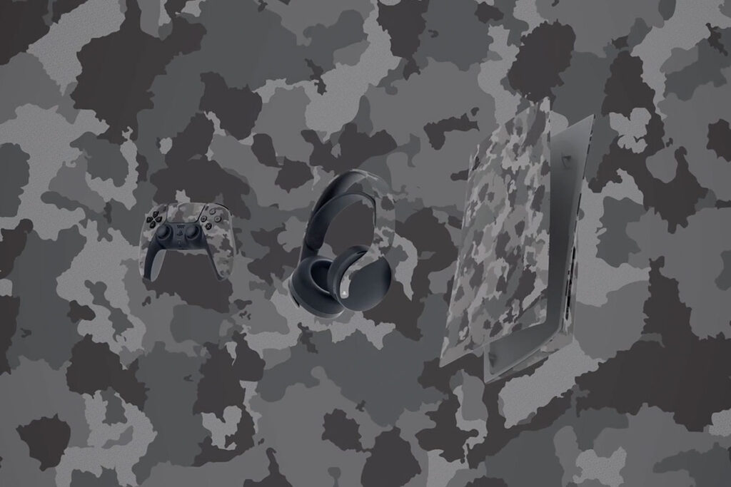 Gray Camouflage PS5 Accessories