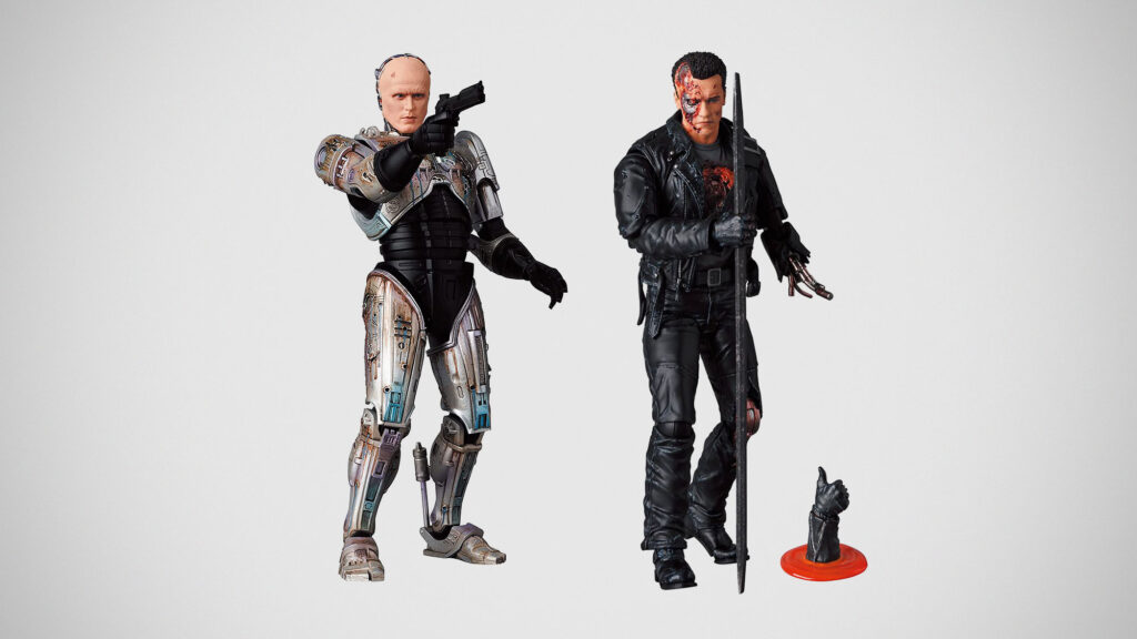 Battle Damage MAFEX Terminator and Robocop Action Figures