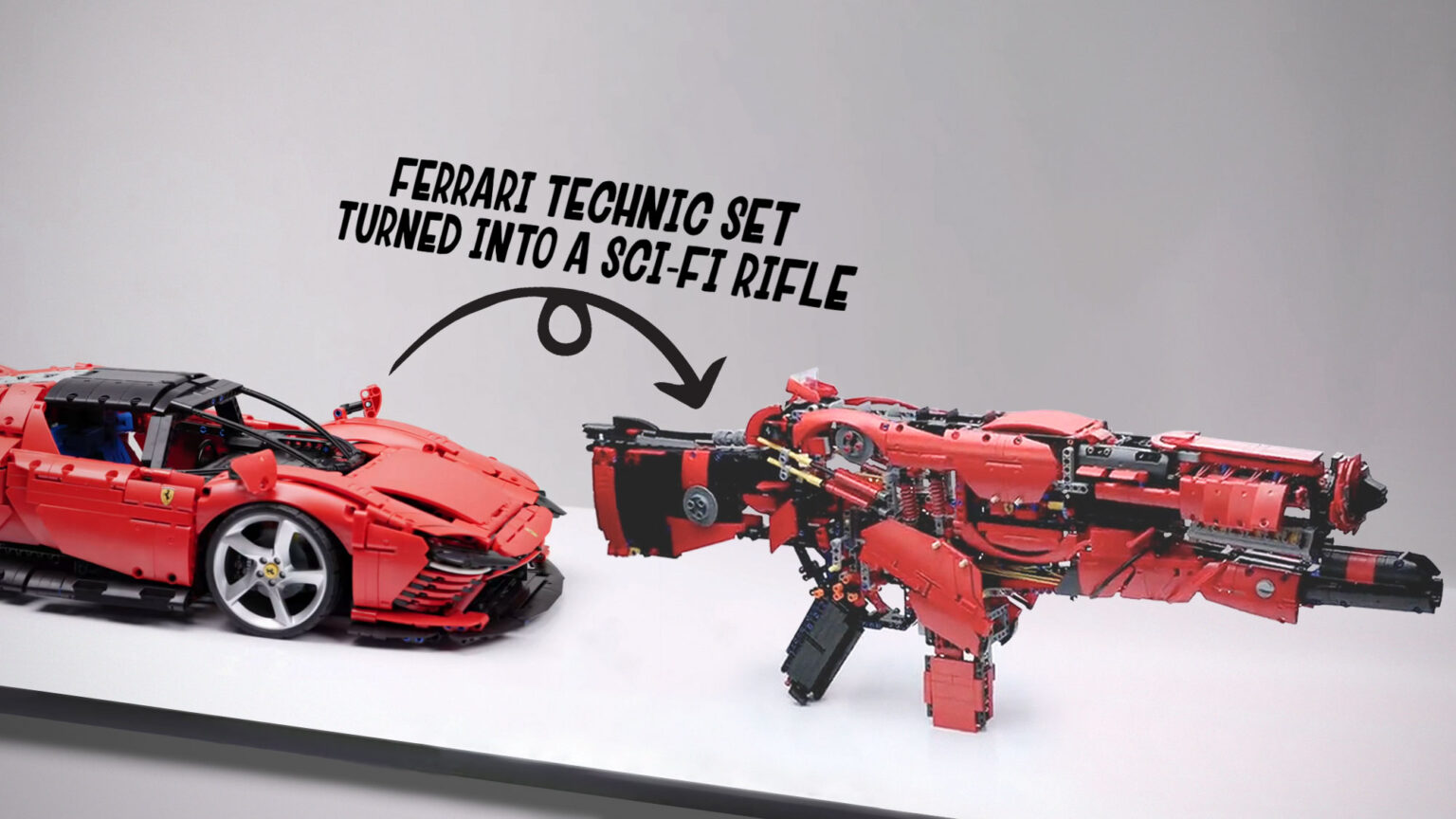 LEGO Technic Ferrari Daytona SP3 Turned Into A Shooting Sci-Fi Rifle