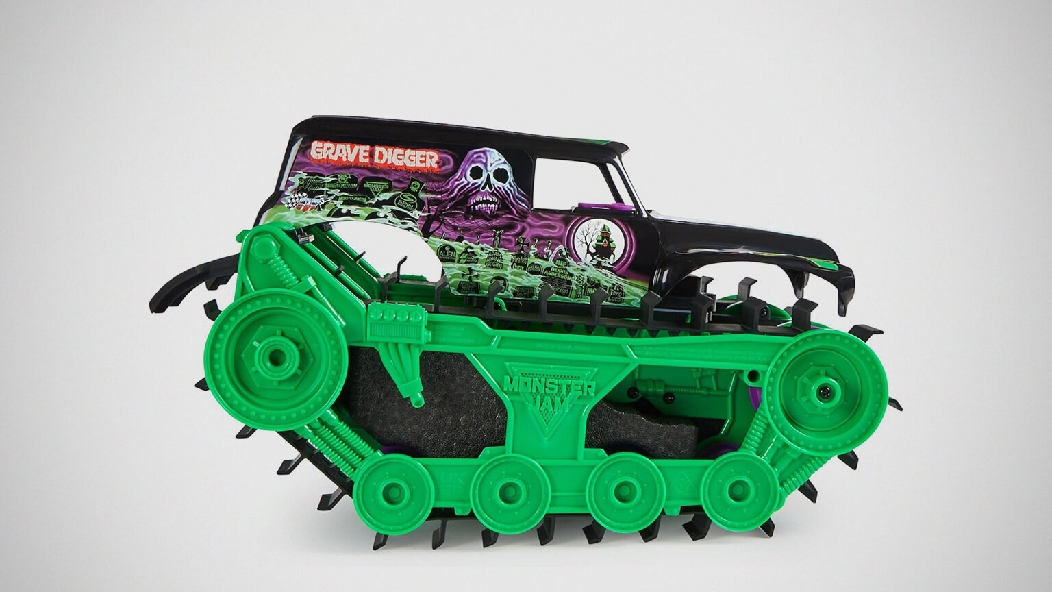 Monster Jam Grave Digger Trax AllTerrain RC Water Is No Barrier For