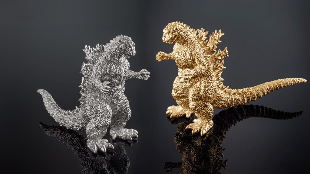 U-Treasure Godzilla Gold and Yellow Figures