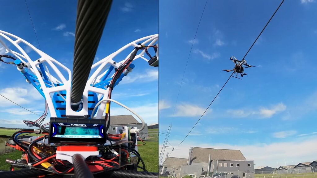 Autonomous Overhead Powerline Recharging for Uninterrupted Drone Operations