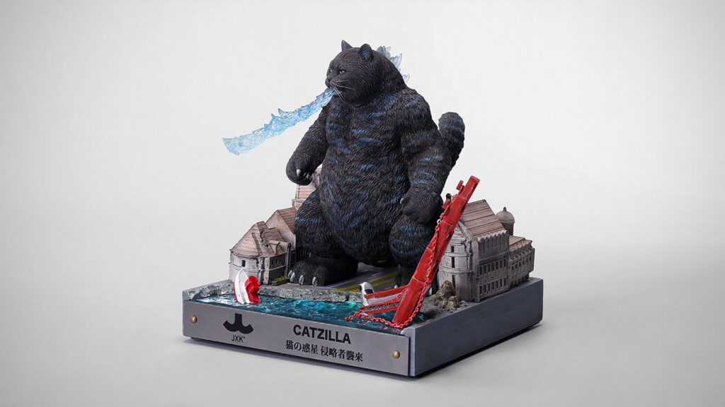 Catzilla Godzilla-shaped Cat Figurine 2.0 by JXK Studio
