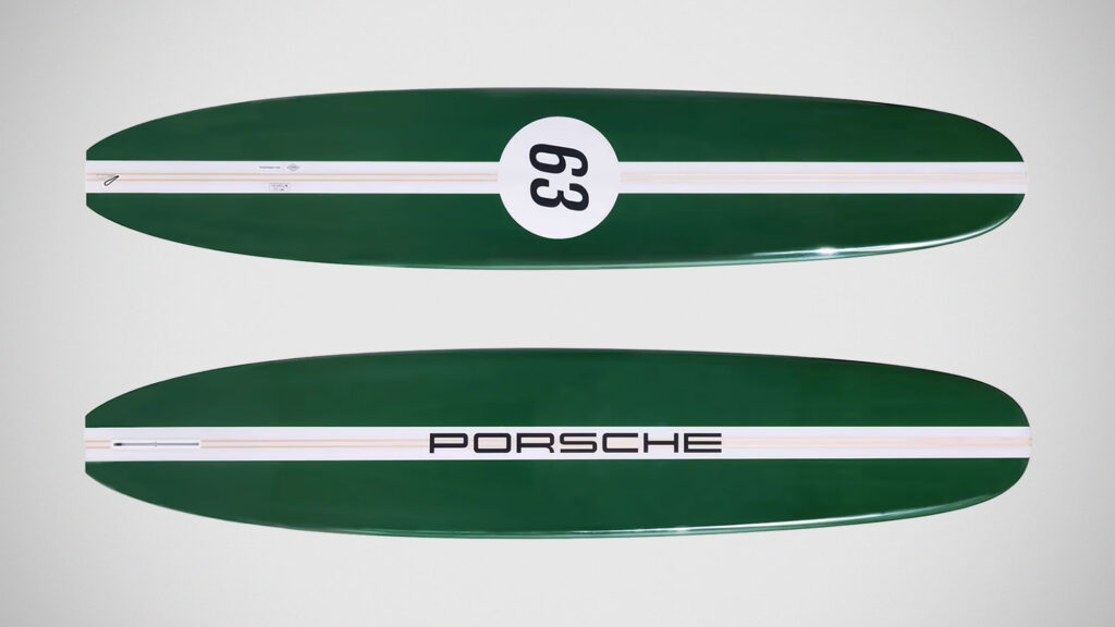 Custom-made Porsche x Almond Surfboards