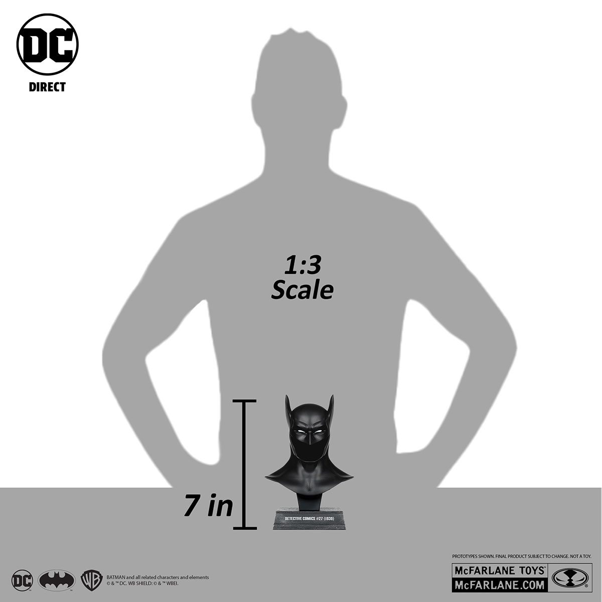 Batman Detective Comics #27 (1st Appearance) Cowl Replica 1:3 Scale