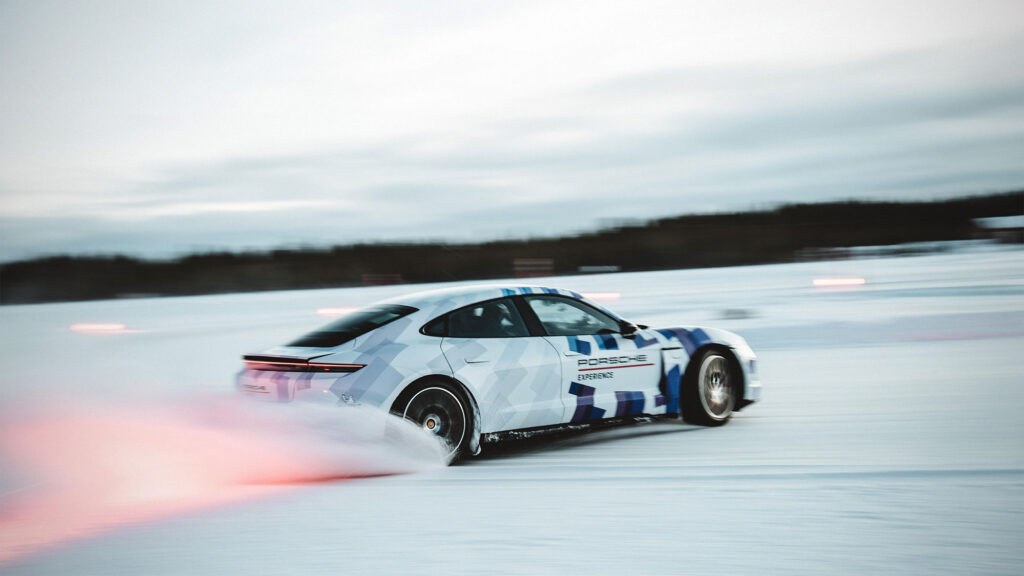 Porsche Taycan Guinness World Records on Ice