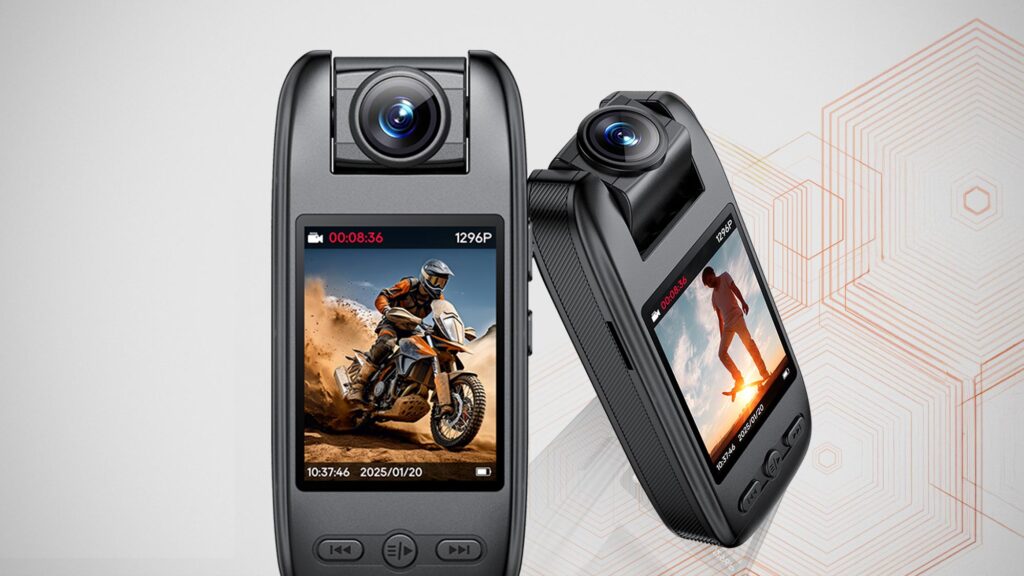 Luminono 2K Action Camera with Rotating Lens