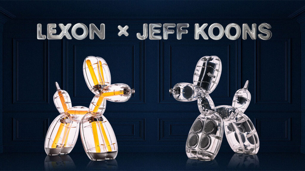 Lexon x Jeff Koons Balloon Dog Speaker and Balloon Dog Lamp