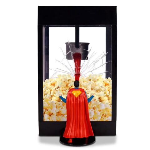 This Popcorn Bucket Has Superman Using Heat Vision On The Popcorn Kettle