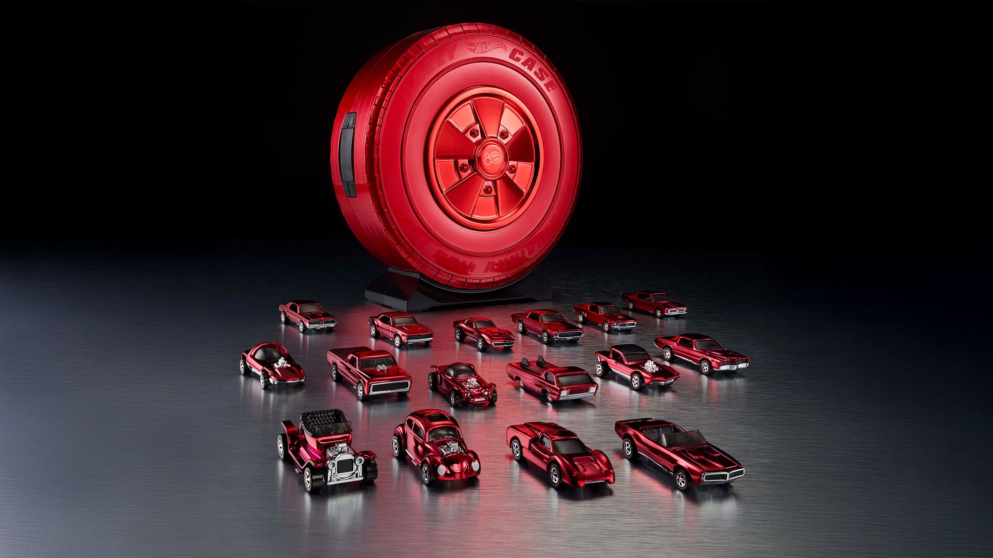 Mattel 80th Anniversary Hot Wheels Original 16 Rally Case Set