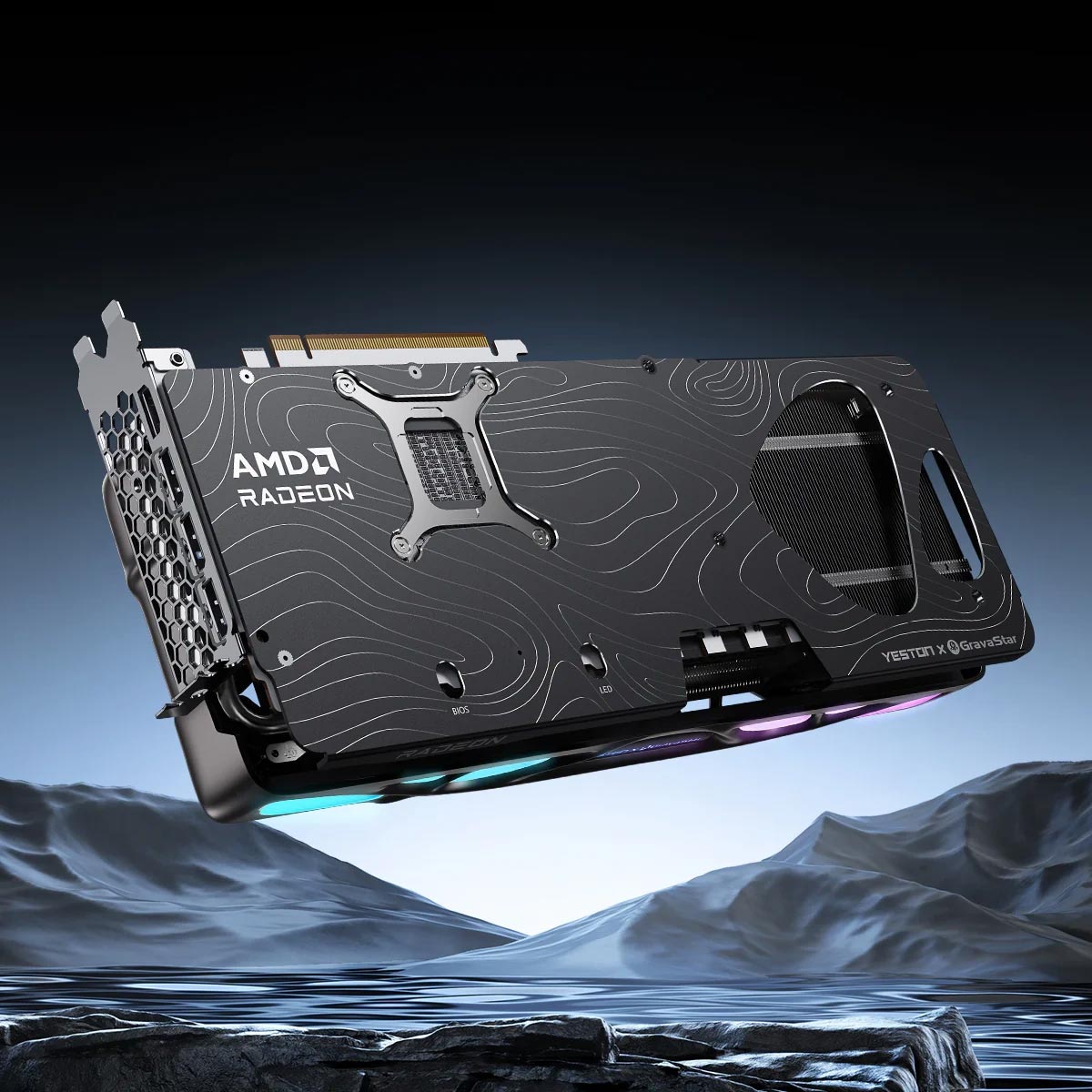 Yeston x GravaStar AMD Radeon RX 9070 XT 16G GDDR6 Mercury Nova OC