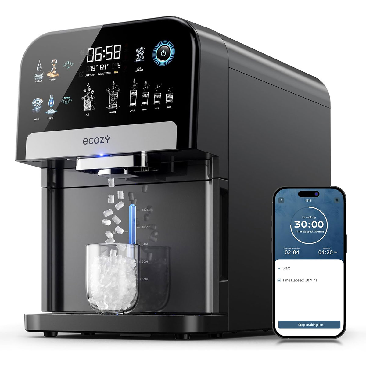 ecozy Ice Maker with Water Dispenser