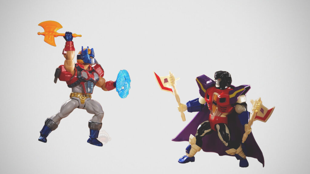 Masters of the Universe x Transformers Optimus Prime and Starscream